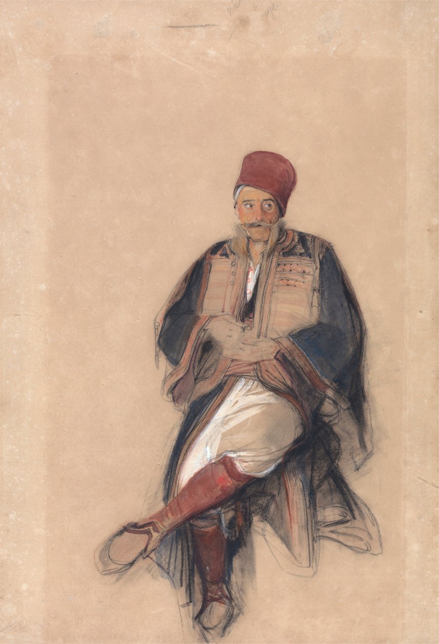 Siedzący Turek autorstwa John Frederick Lewis