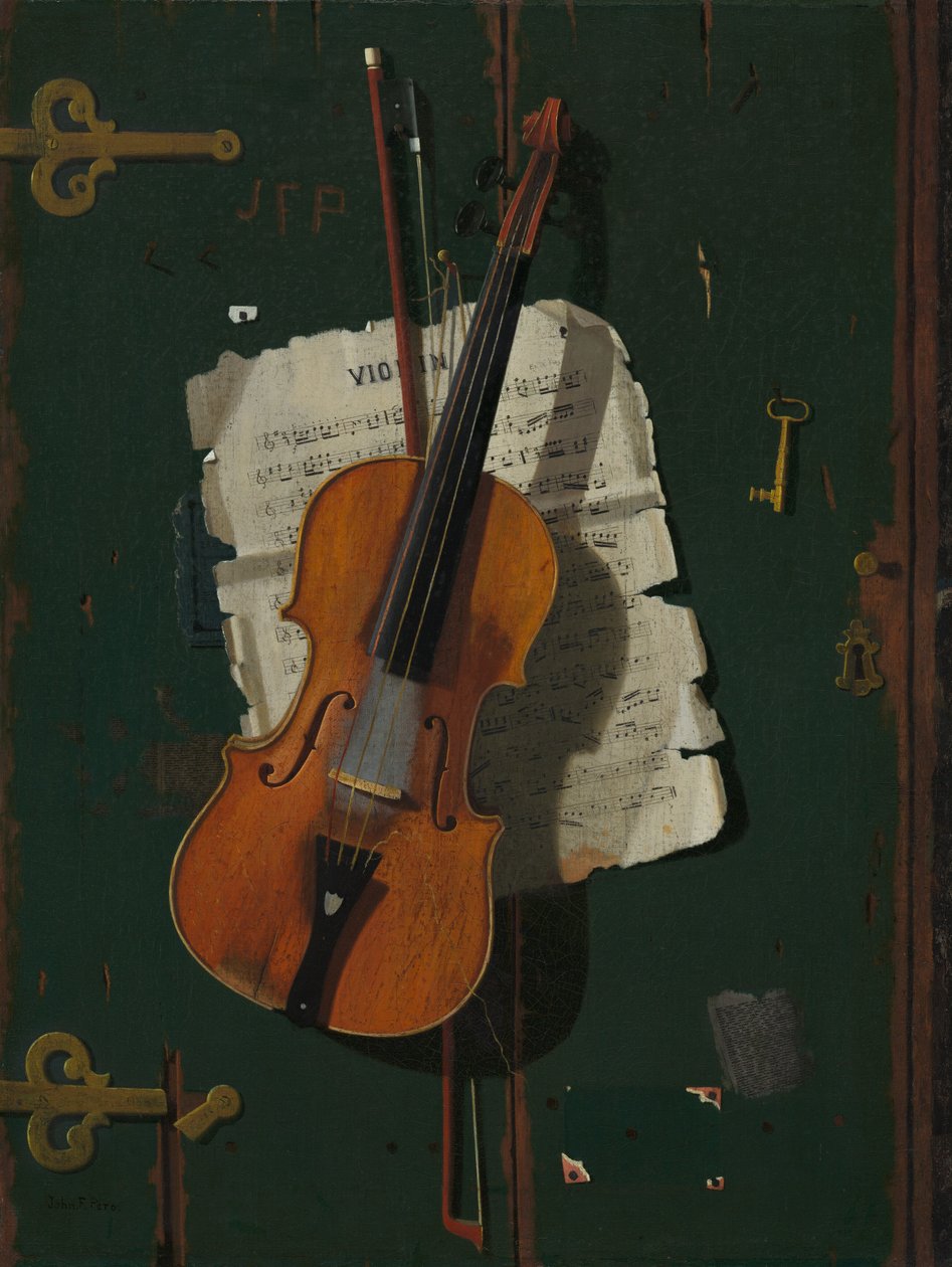 Stare skrzypce, ok. 1890. autorstwa John Frederick Peto