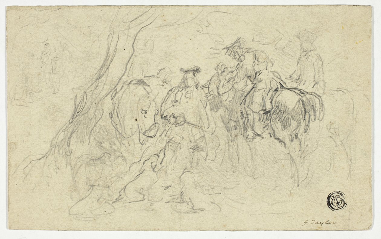 Calvarymen Beside Tree autorstwa John Frederick Tayler