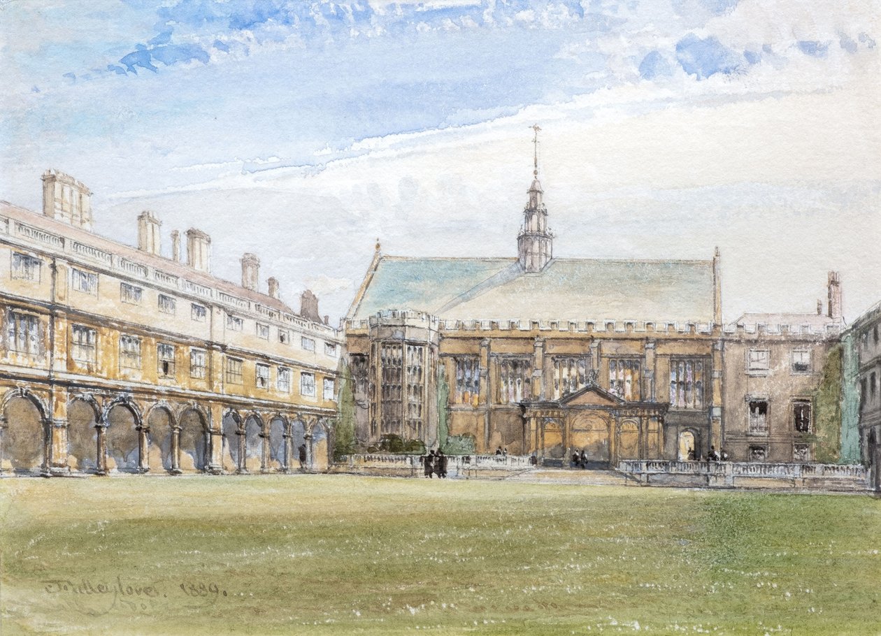 Hall of Trinity College, Cambridge, 1889 (akwarela) autorstwa John Fulleylove