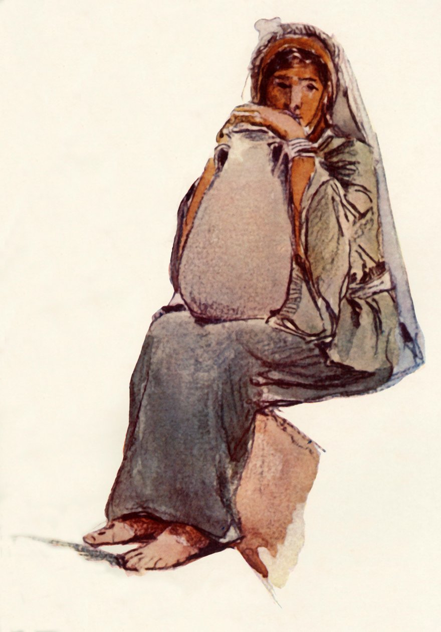 Siedząca figurka nosiciela wody, Jerozolima, 1902. autorstwa John Fulleylove