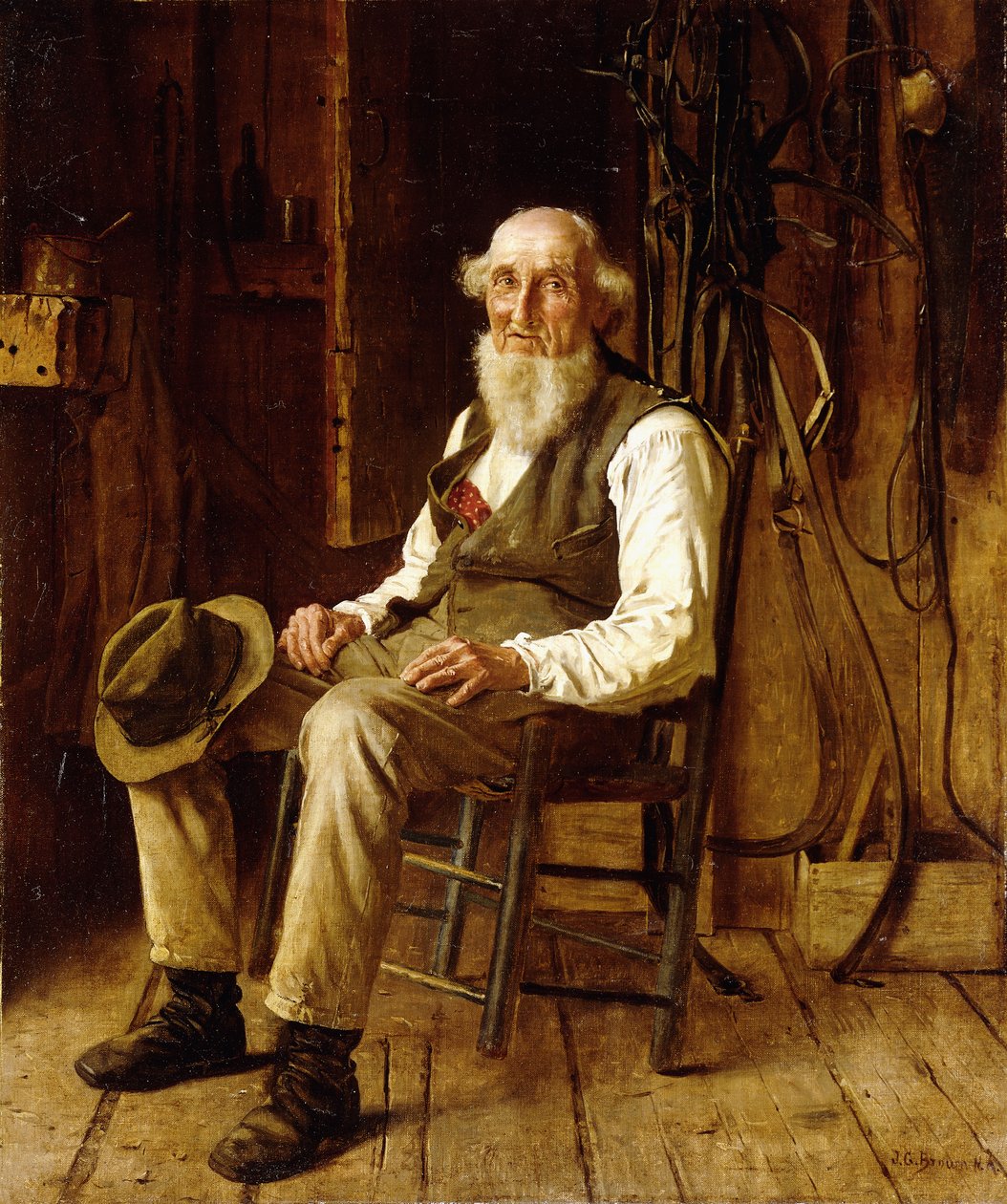 Chwila kontemplacji, autorstwa John George Brown