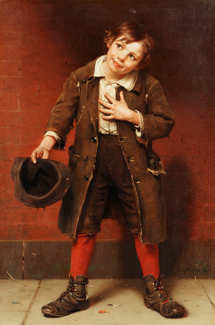 Żebrak chłopiec, ok. 1885-1887 autorstwa John George Brown