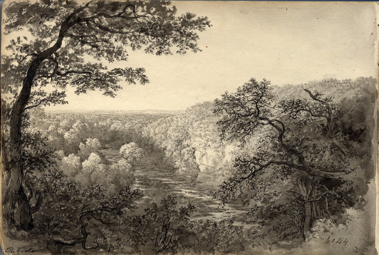 Greta (tusz (czarny) na papierze) autorstwa John Glover
