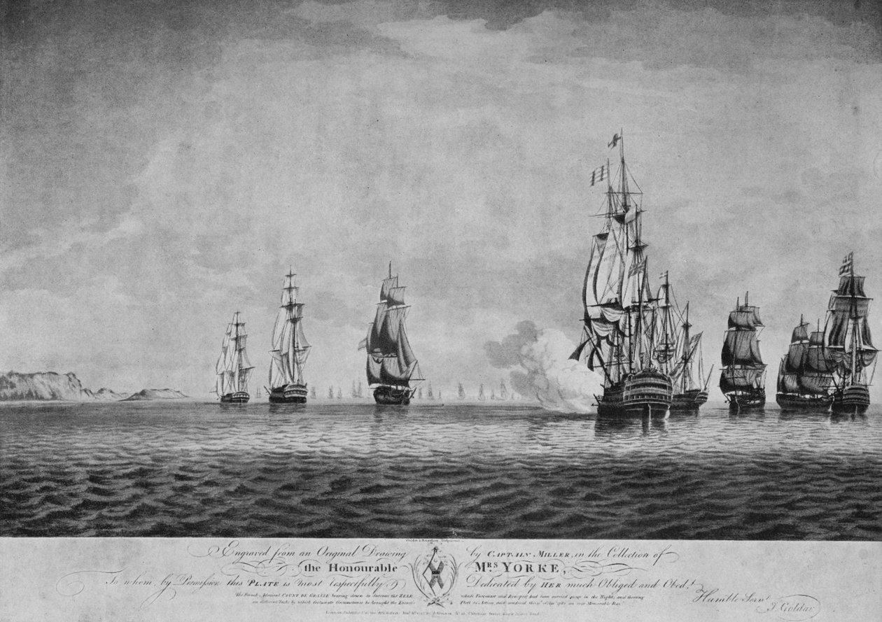 Bitwa Świętych, c1795 autorstwa John Goldar