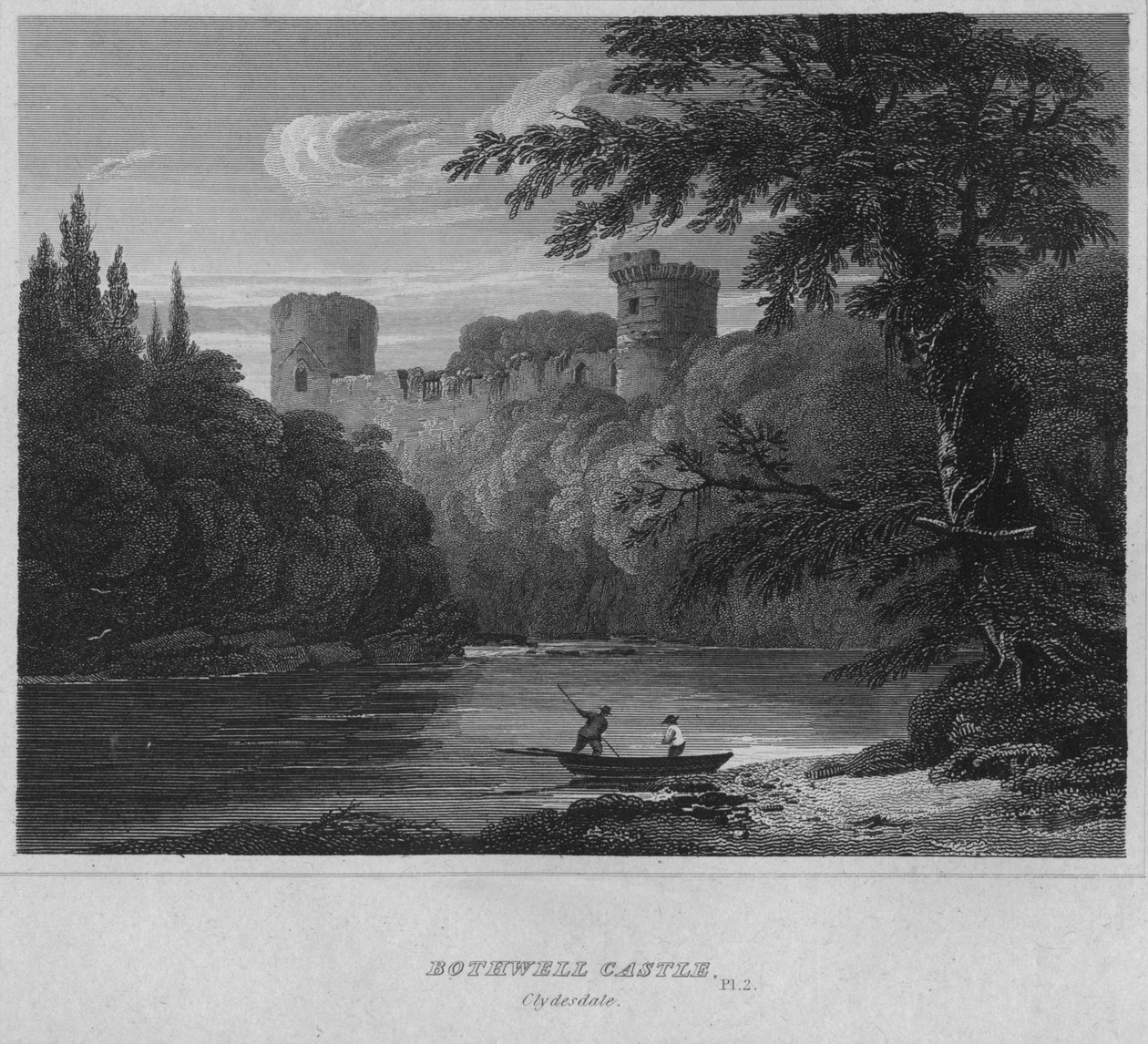Zamek Bothwell, Clydesdale, 1814 autorstwa John Greig