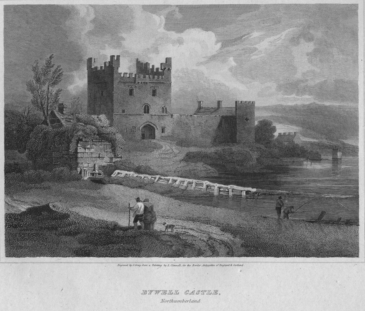 Zamek Bywell, Northumberland, 1814 autorstwa John Greig
