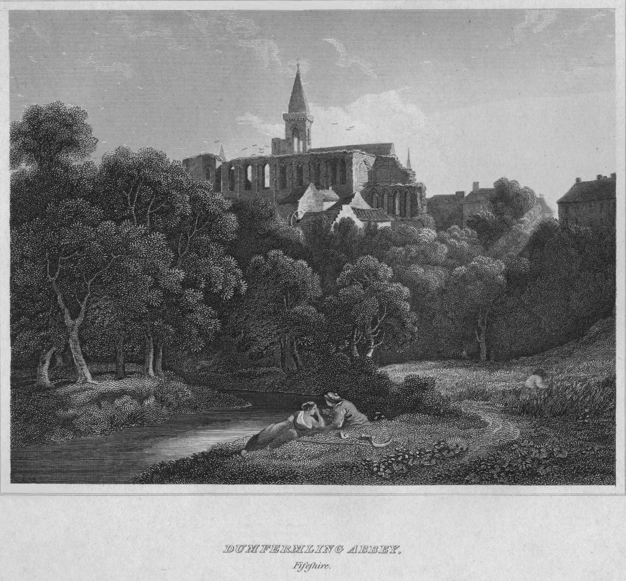 Opactwo Dunfermline, Fifeshire, 1814 r autorstwa John Greig