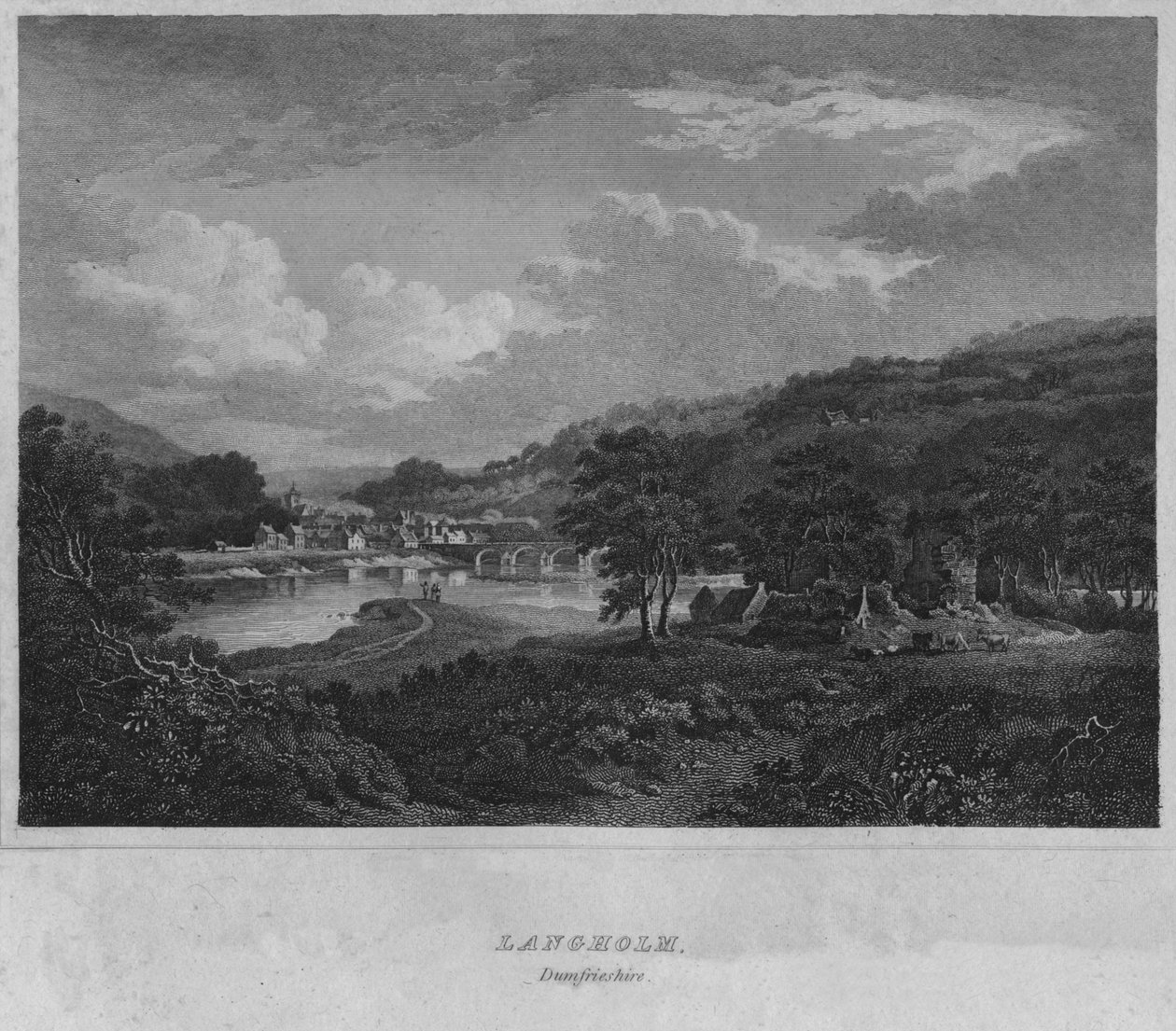 Langholm, Dumfrieshire, 1814 autorstwa John Greig