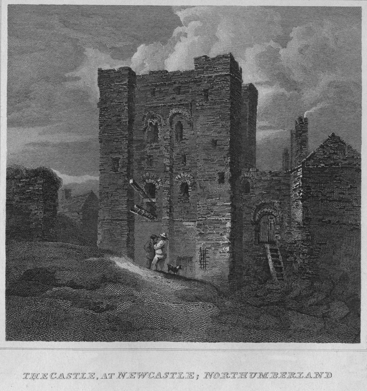 Zamek w Newcastle, Northumberland, 1814 autorstwa John Greig