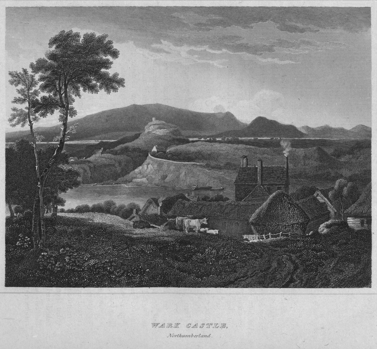 Zamek Wark, Northumberland, 1814 autorstwa John Greig