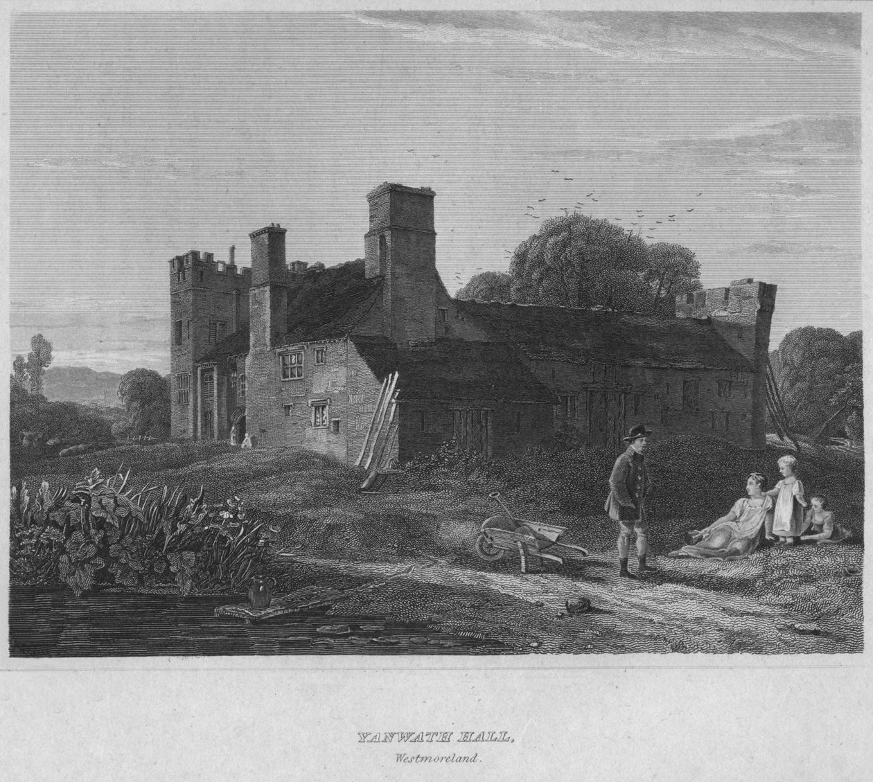 Yanwath Hall, Westmoreland, 1814 autorstwa John Greig