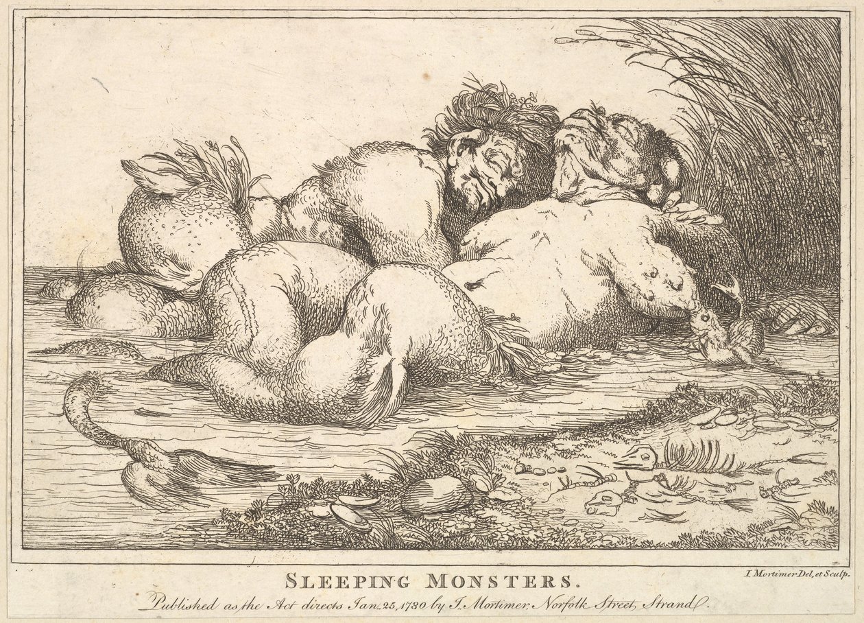 Śpiące potwory, 25 stycznia 1780 r. autorstwa John Hamilton Mortimer