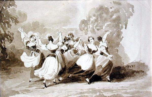 Taniec w ringu (atrament na papierze) autorstwa John Harden