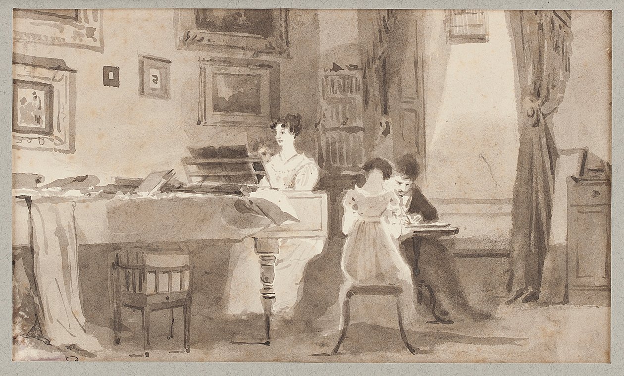 Дотоод дүр зураг, 1826 (цаасан дээрх угаалгын өрөө)поли autorstwa John Harden