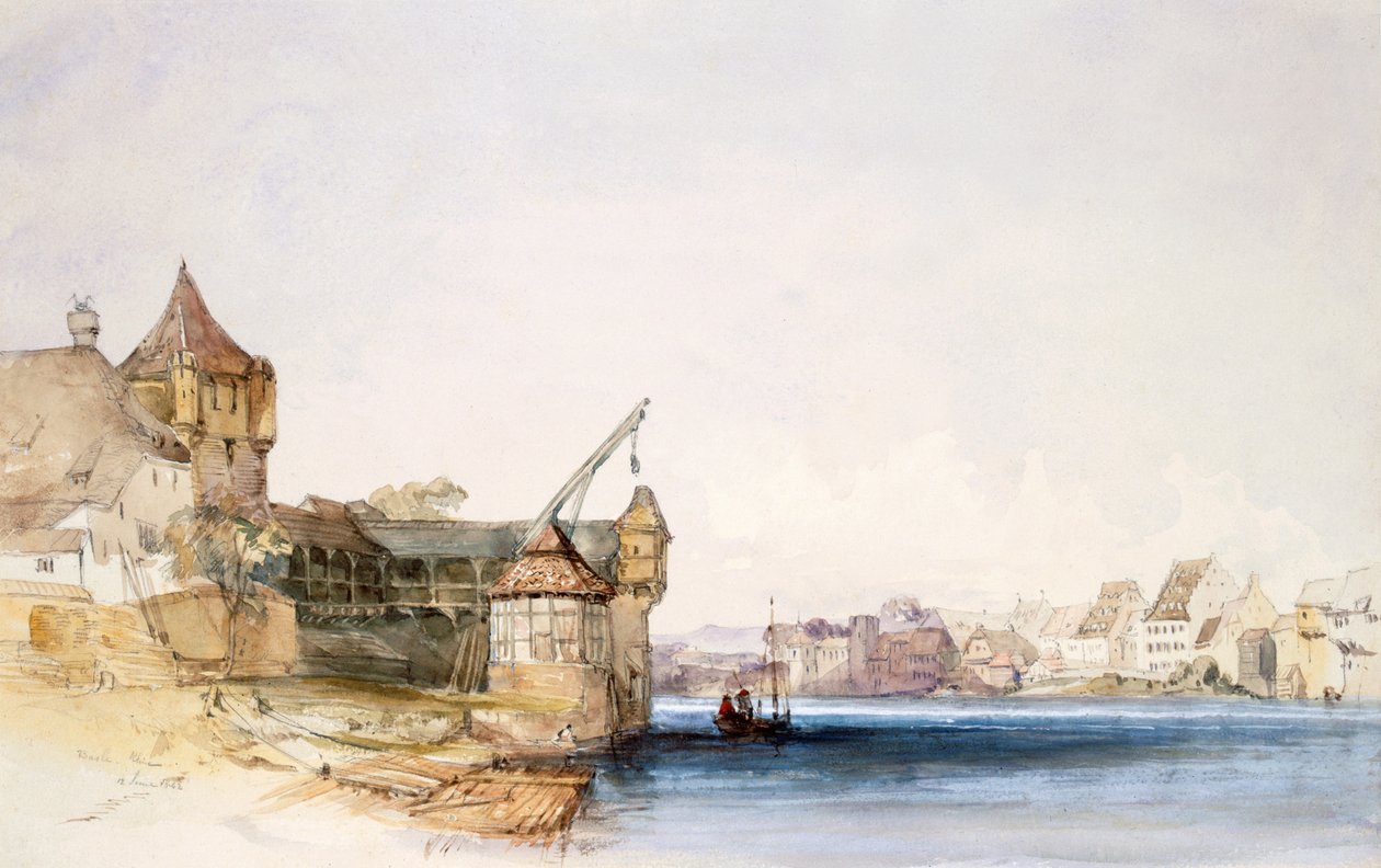 Widok w Bazylei, 1842 autorstwa John Harper