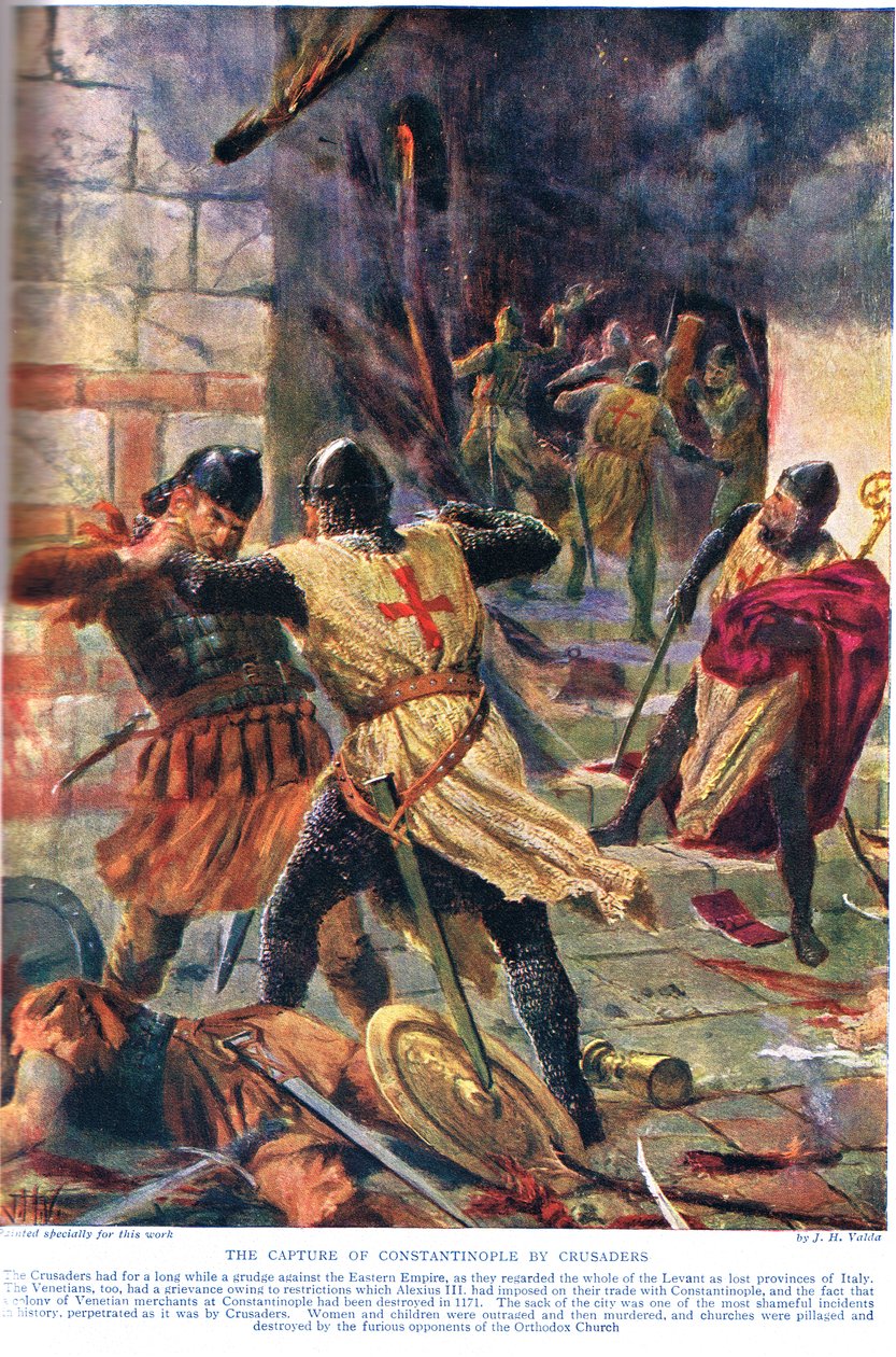 Zdobycie Konstantynopola przez krzyżowców autorstwa John Harris Valda