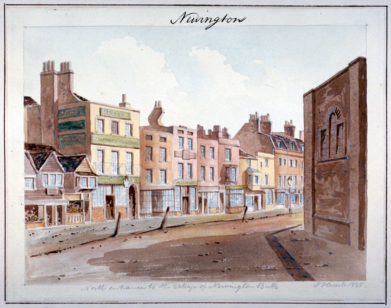 Newington, Southwark, Londyn, 1825 autorstwa John Hassell