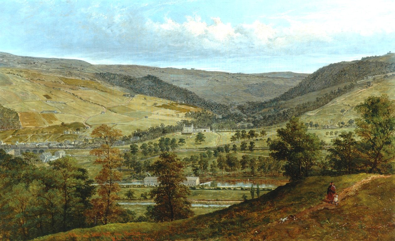 Cragg Vale & Stocks Hall z Broadbottom, 1869 autorstwa John Holland
