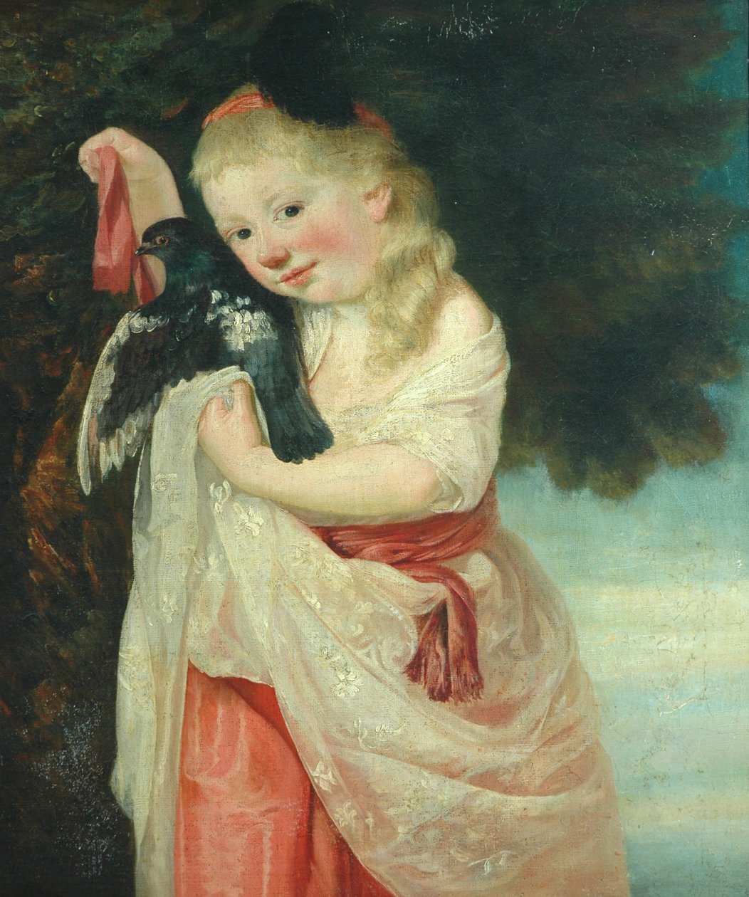 Dziewczyna z ptakiem autorstwa John Hoppner