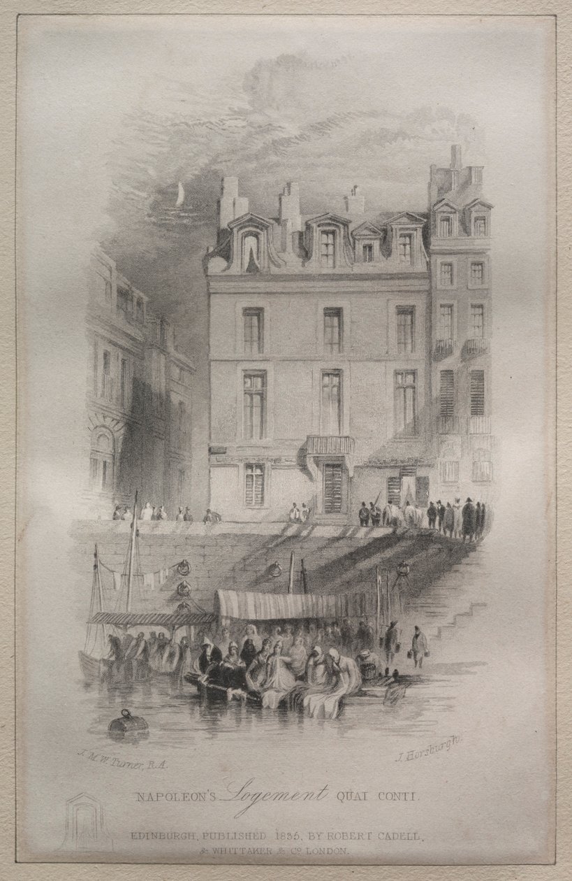 Kwatera Napoleona, Quai Conti, 1835. autorstwa John Horsburgh