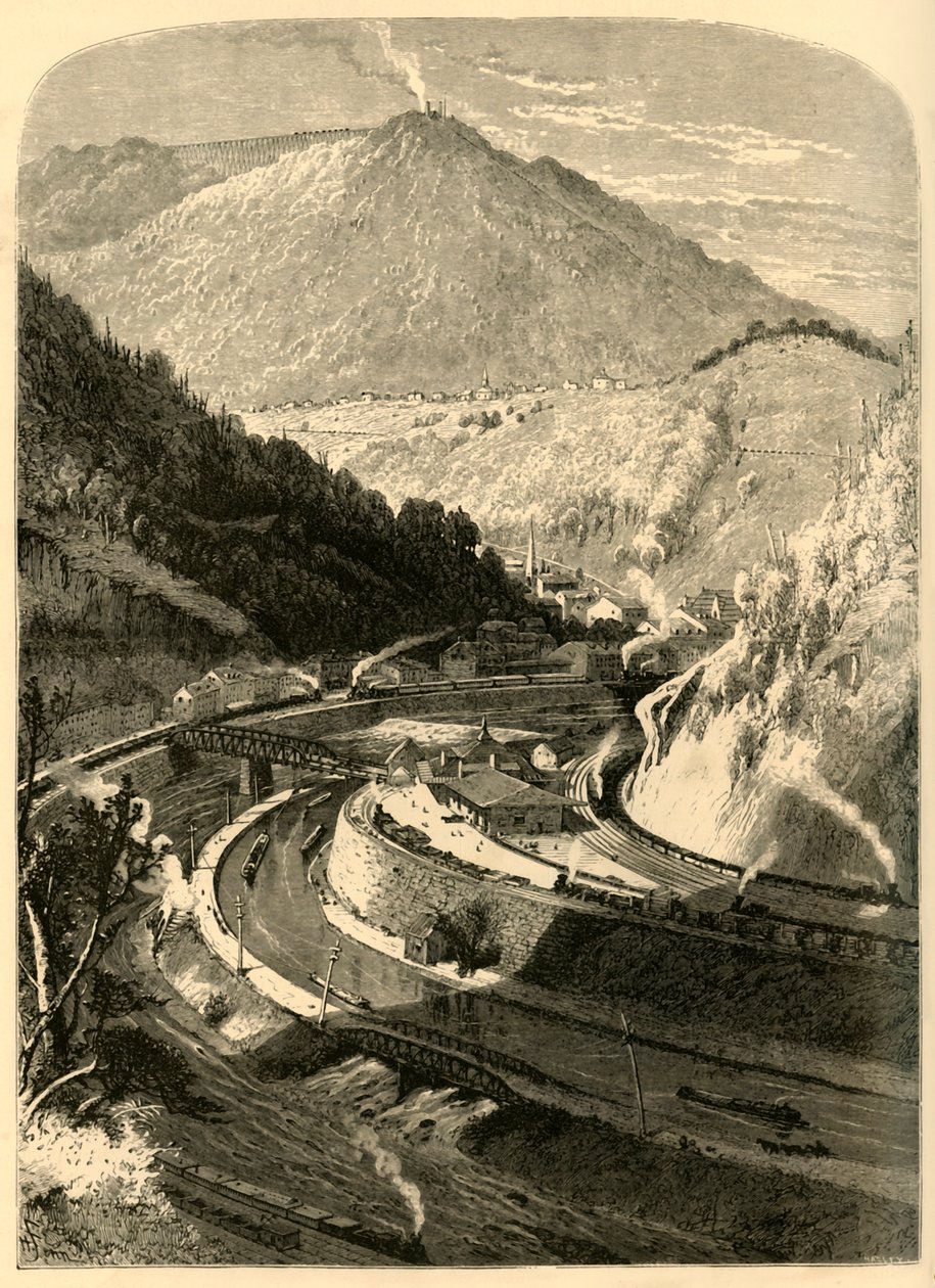 „Mauch Chunk i Góra Pisgah”, 1872. autorstwa John J. Harley