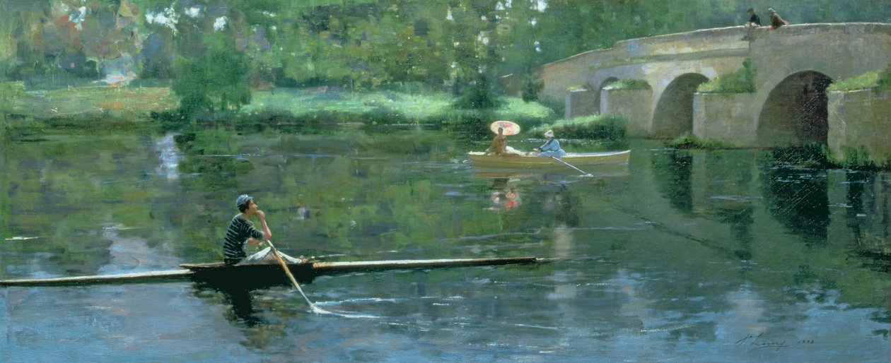 Most w Grez, 1883 autorstwa John Lavery