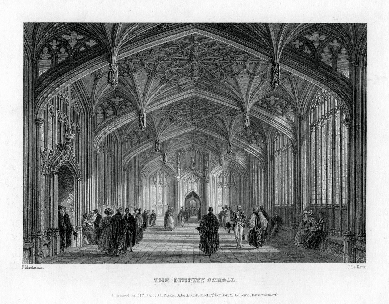 The Divinity School, Oksford, 1837. autorstwa John Le Keux