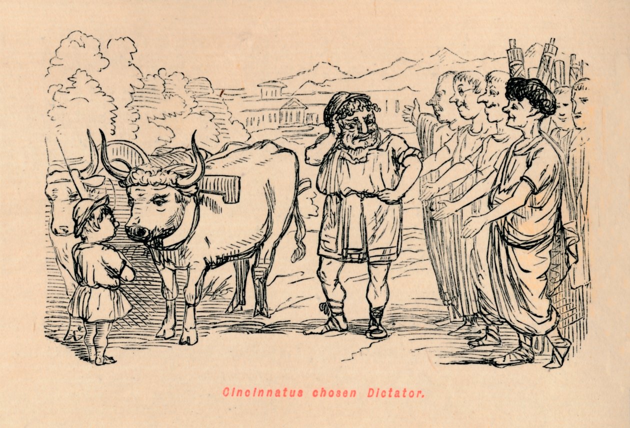 Cincinnatus wybrany dyktatorem, 1852 r. autorstwa John Leech