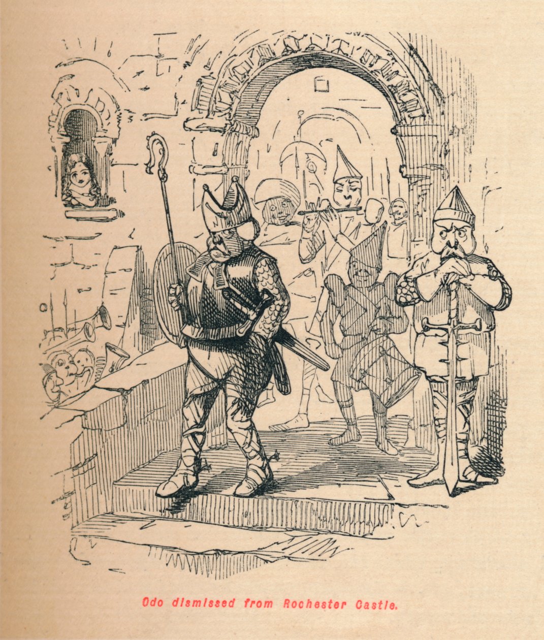 Odo usunięty z zamku Rochester, ok. 1860, ok. 1860 autorstwa John Leech