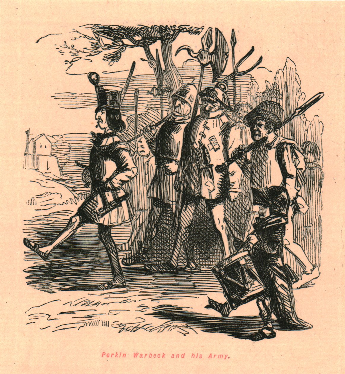 Perkin Warbeck i jego armia, 1897. autorstwa John Leech