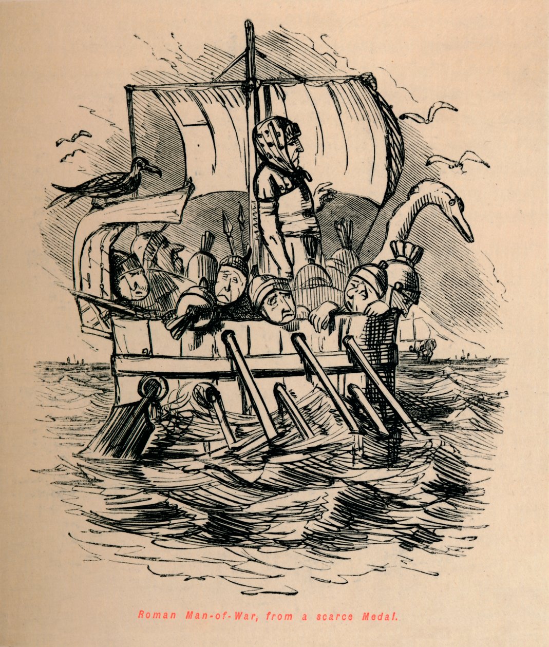 Rzymski żołnierz, z rzadkiego medalu, 1852 autorstwa John Leech