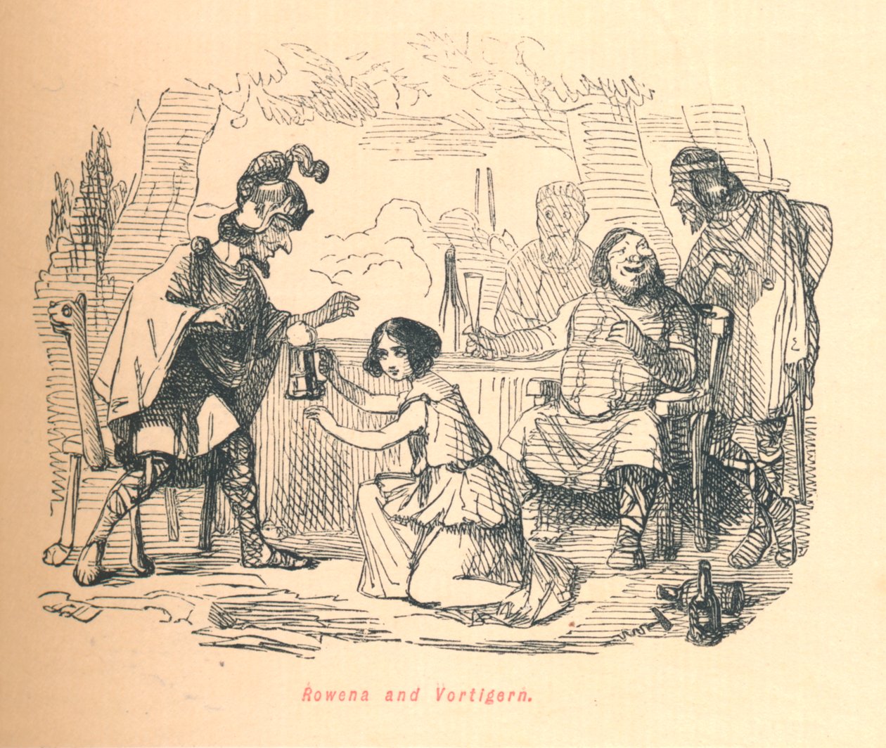 Rowena i Vortigern, ok. 1860, ok. 1860. autorstwa John Leech