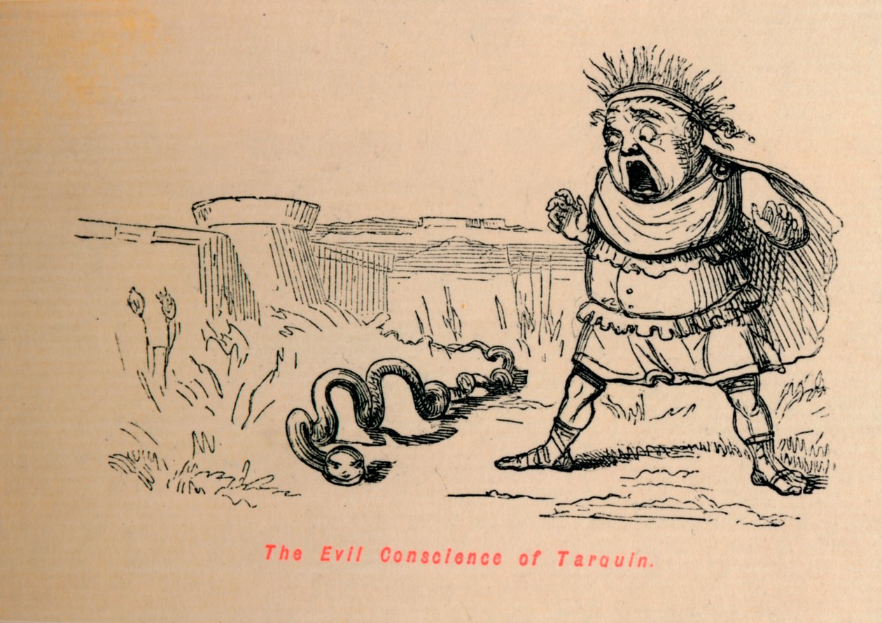 Złe sumienie Tarquin, 1852 autorstwa John Leech
