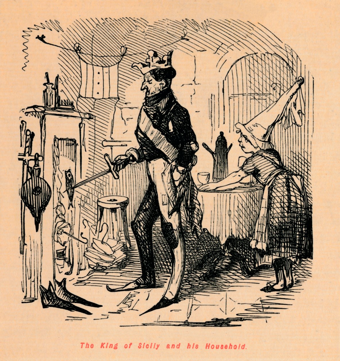 Król Sycylii i jego dom, autorstwa John Leech