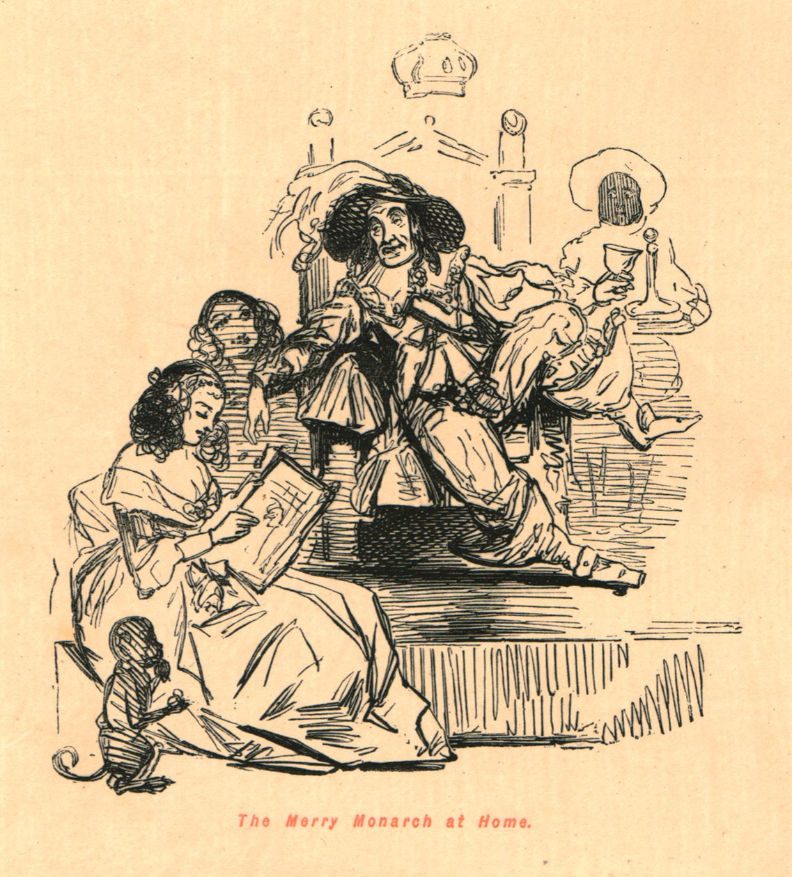Wesoły monarcha w domu, 1897. autorstwa John Leech