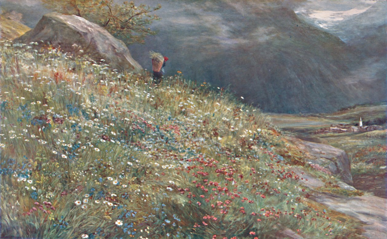 Łąka Alpejska, koniec XIX-początek XX wieku. autorstwa John MacWhirter