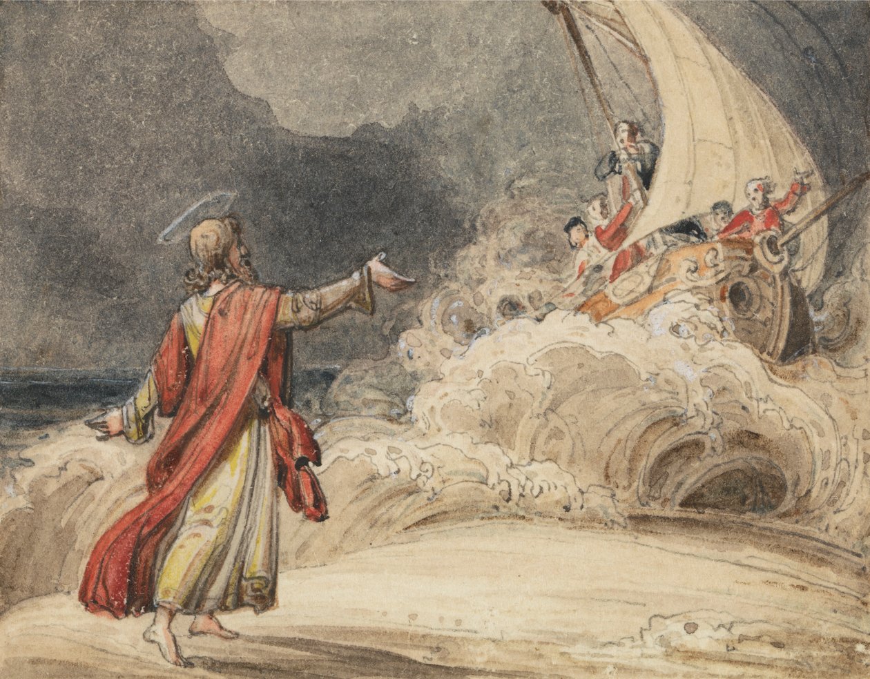 Chrystus uciszający burzę autorstwa John Martin