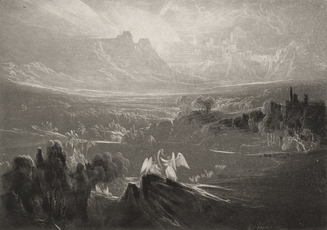 Niebo-rzeki rozkoszy ..., c.1827 (mezzotinta) autorstwa John Martin