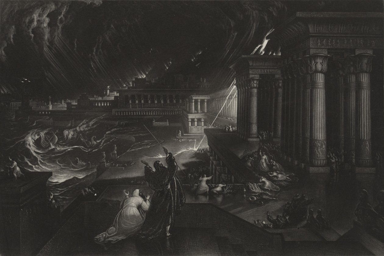 Siódma Plaga, c.1824 (mezzotinta) autorstwa John Martin