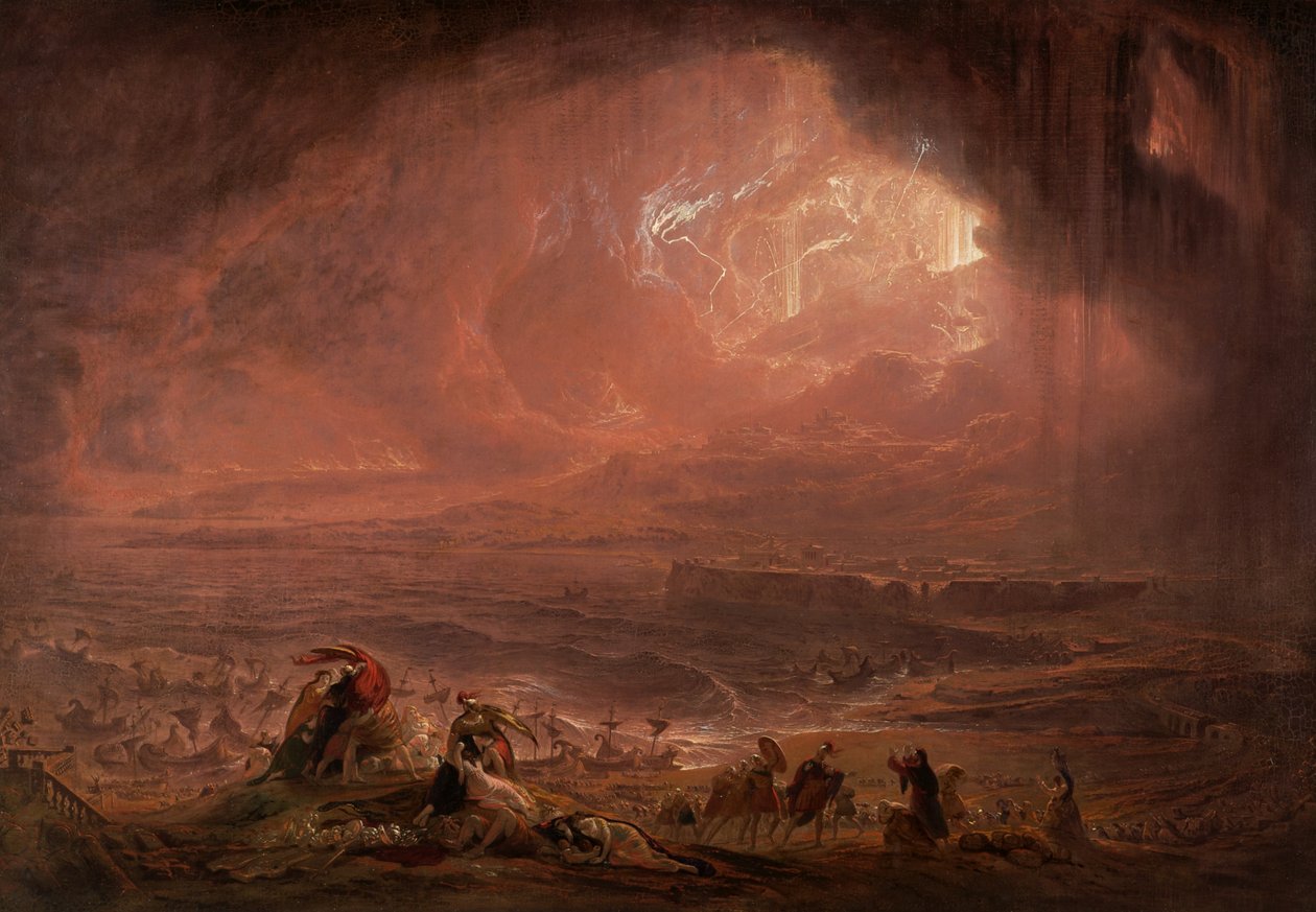 Zniszczenie Herkulanum i Pompejów autorstwa John Martin
