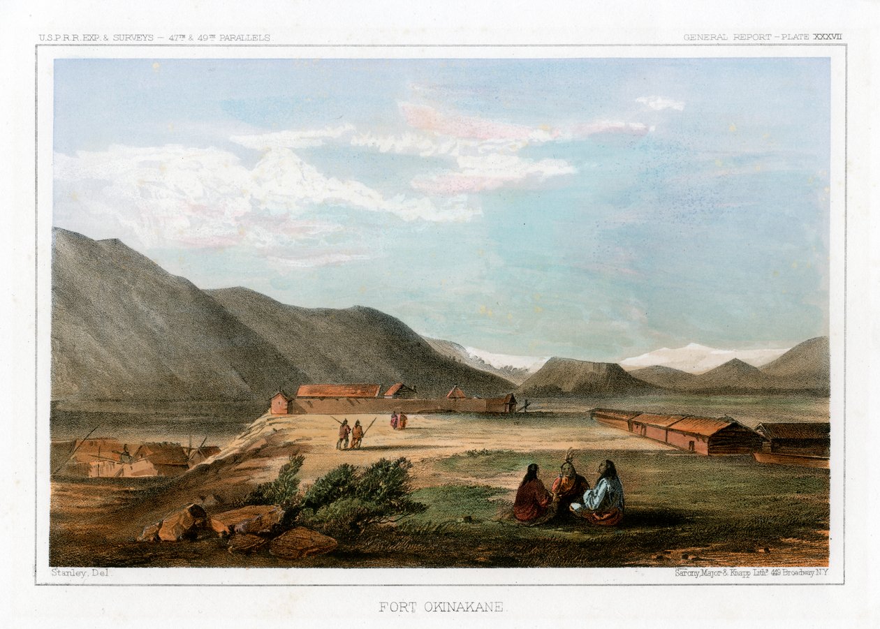Fort Okinakane, Stany Zjednoczone, 1856. autorstwa John Mix Stanley