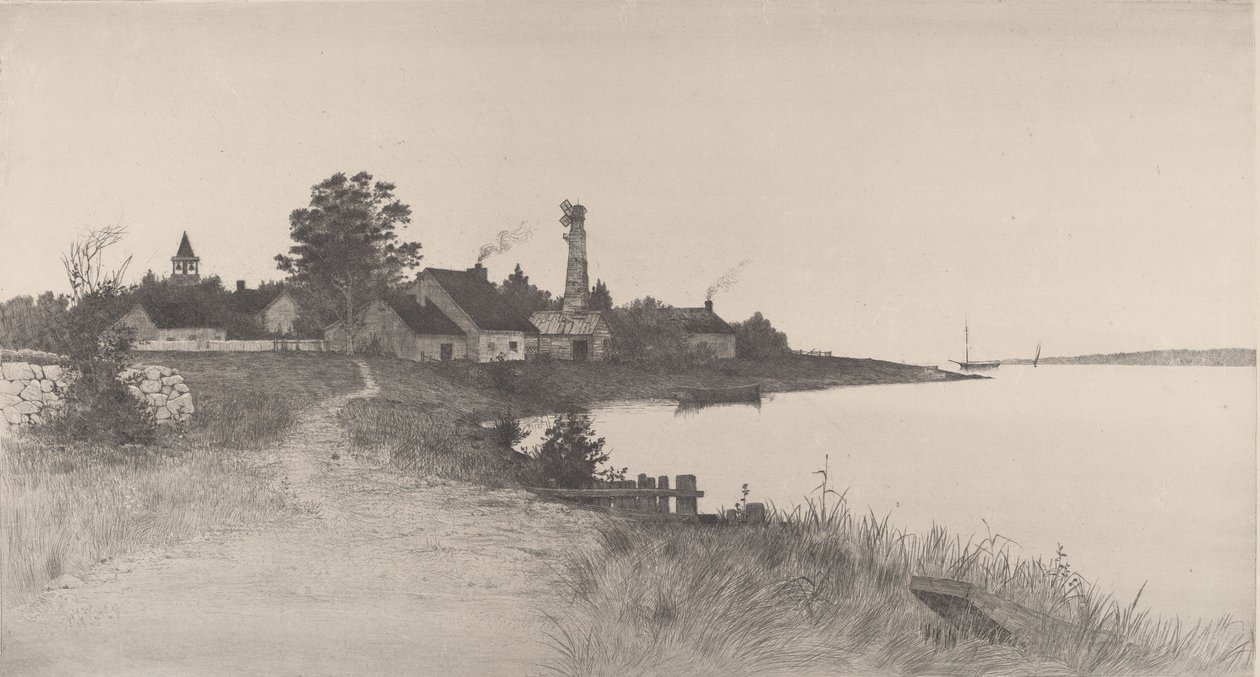 Scena przybrzeżna bez tytułu, 1891. autorstwa John O. Anderson