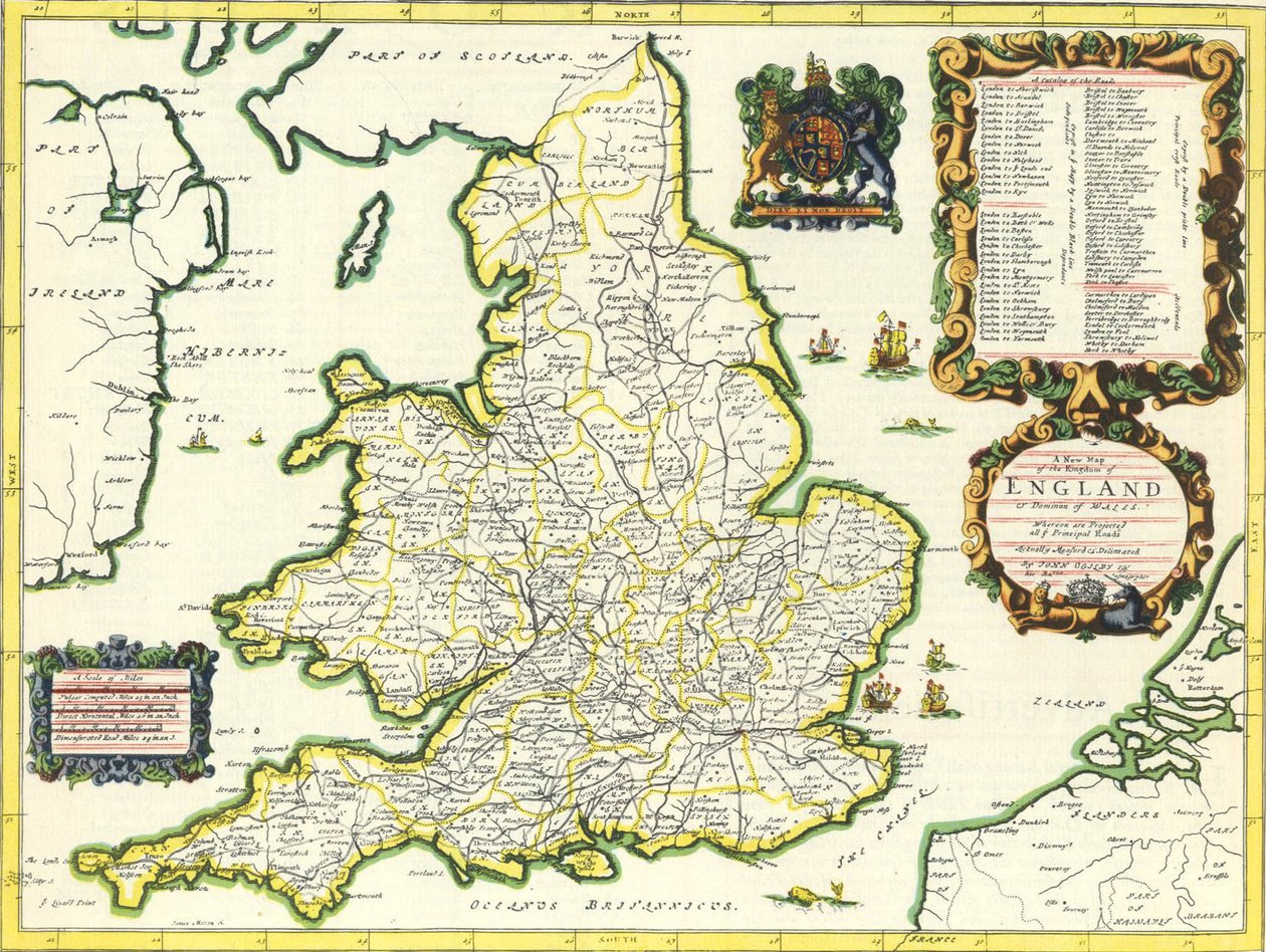 Atlas brytyjski, 1675 r autorstwa John Ogilby