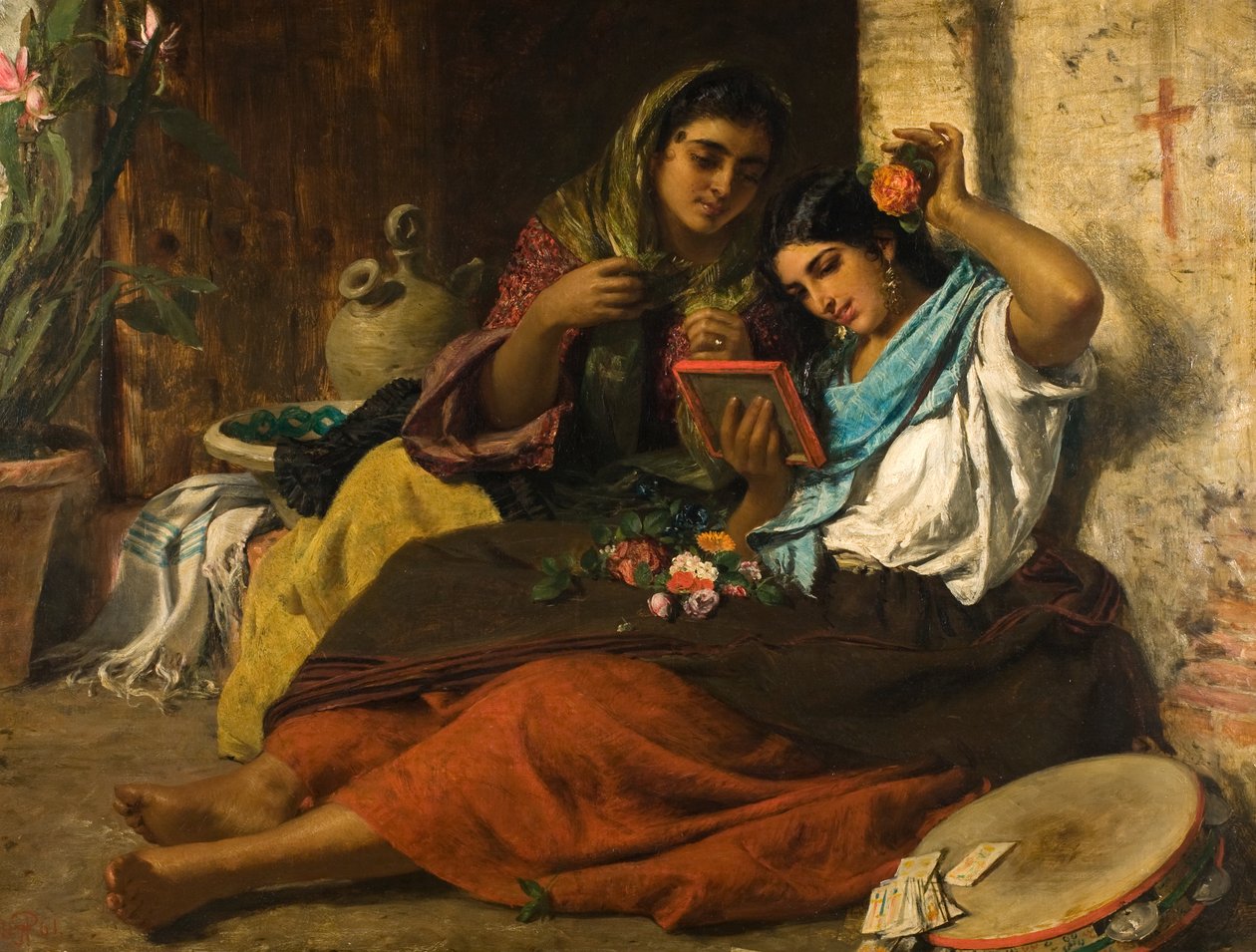Róża we włosach autorstwa John Phillip