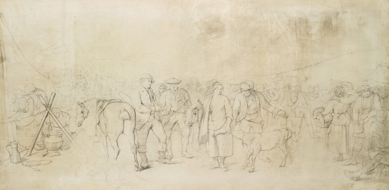 Jarmark szkocki, ok.1847 (ołówek) autorstwa John Phillip