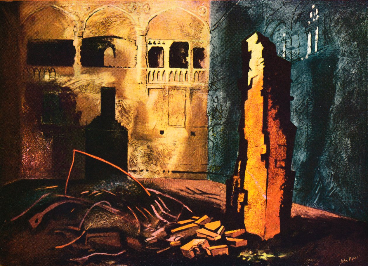 „Izba Rady, Izba Gmin”, 1941 autorstwa John Piper