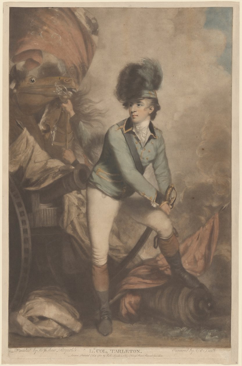 Podpułkownik Tarleton, opublikowany 1782. autorstwa John Raphael Smith