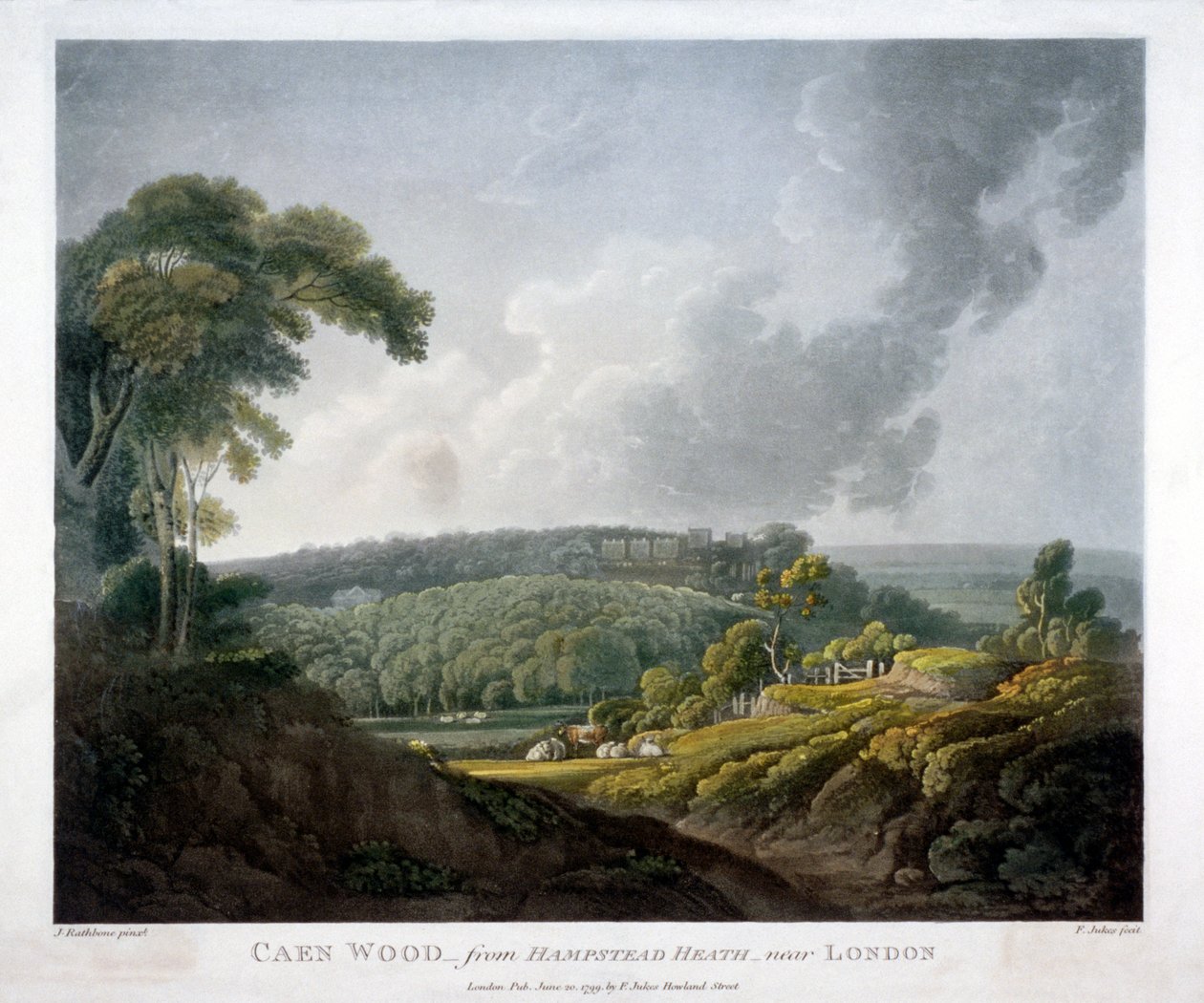 Las Caen, St Pancras, Londyn, 1799 autorstwa John Rathbone