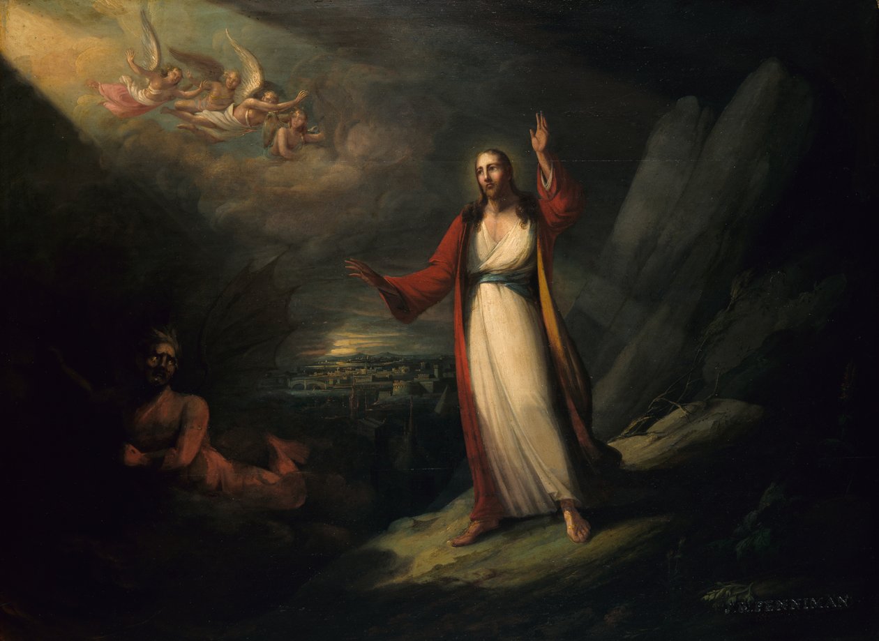 Chrystus kuszony przez diabła, 1818. autorstwa John Ritto Penniman